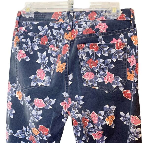 CITIZENS OF HUMANITY Blue Floral MANDY High Waist Retro Slim Roll Up Jeans 26 - Picture 6 of 12